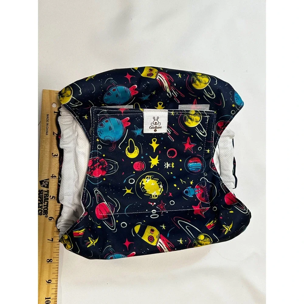 CuteBone Reusable Dog Diaper –‎ Large | Space Print | Washable & Adjustable